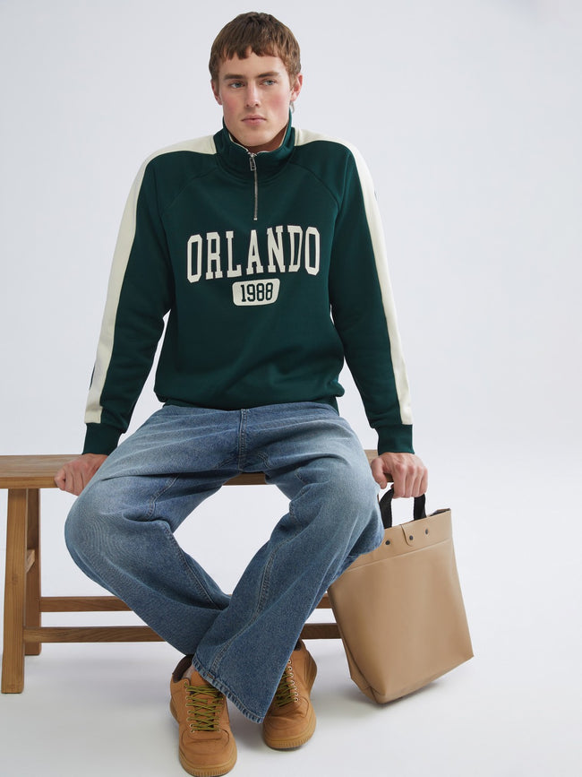 Xside Funnel Neck Printed Men Sweatshirt Hover Image