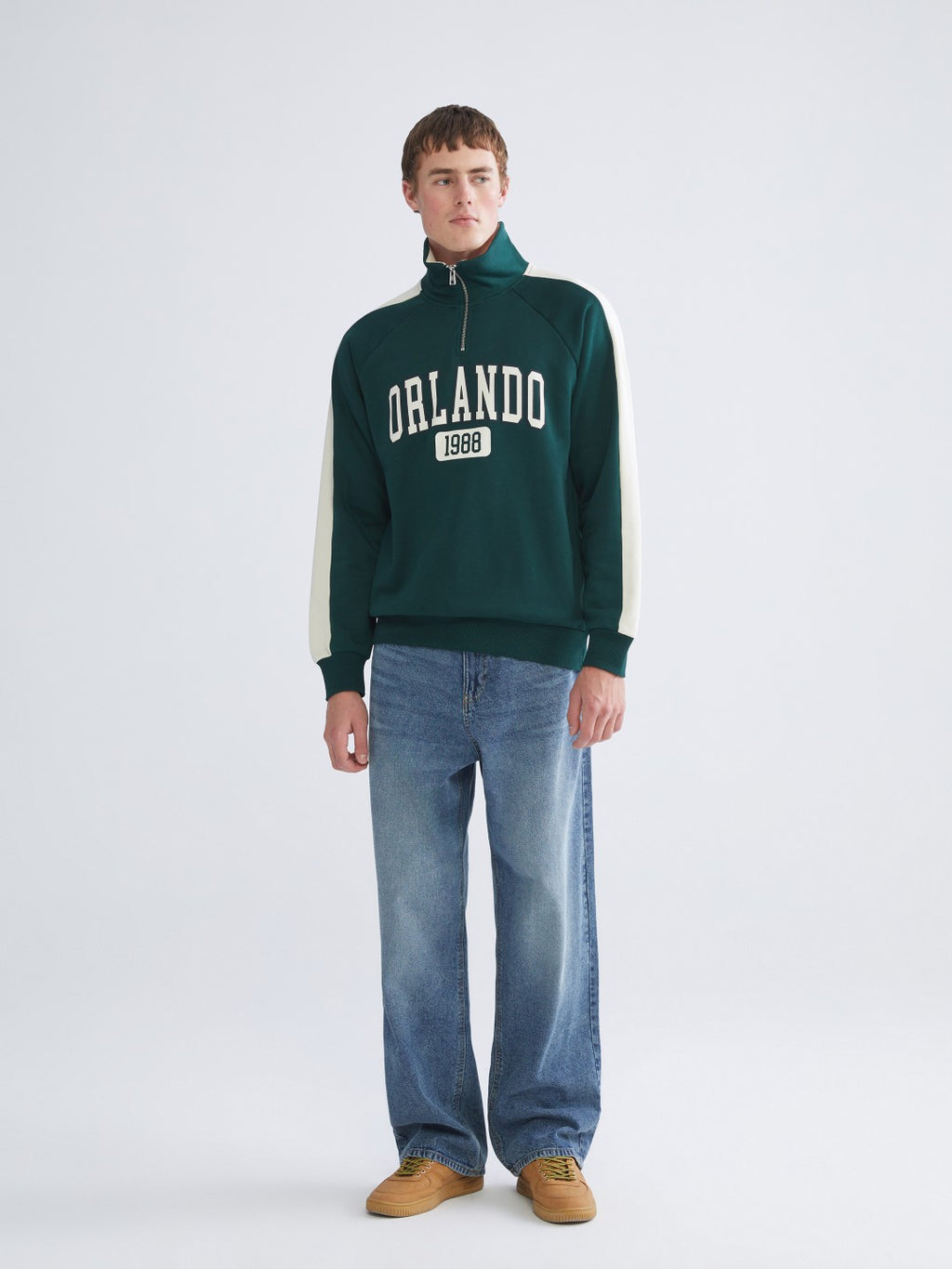 Xside Funnel Neck Printed Men Sweatshirt