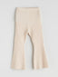 LCW Kids Beige Elastic Waist Bell-Bottomed Girls Knitted Leggings