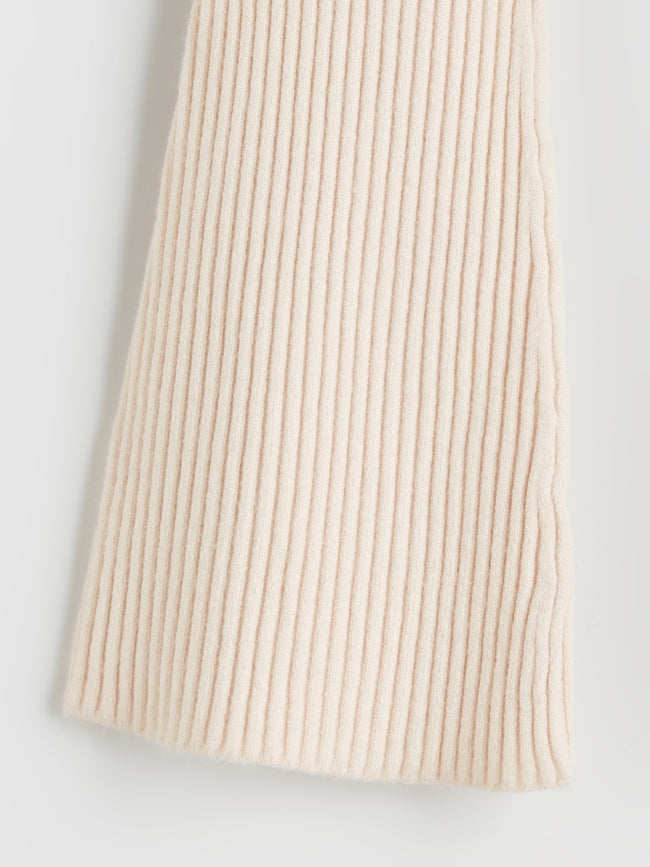 LCW Kids Beige Elastic Waist Bell-Bottomed Girls Knitted Leggings Main Image