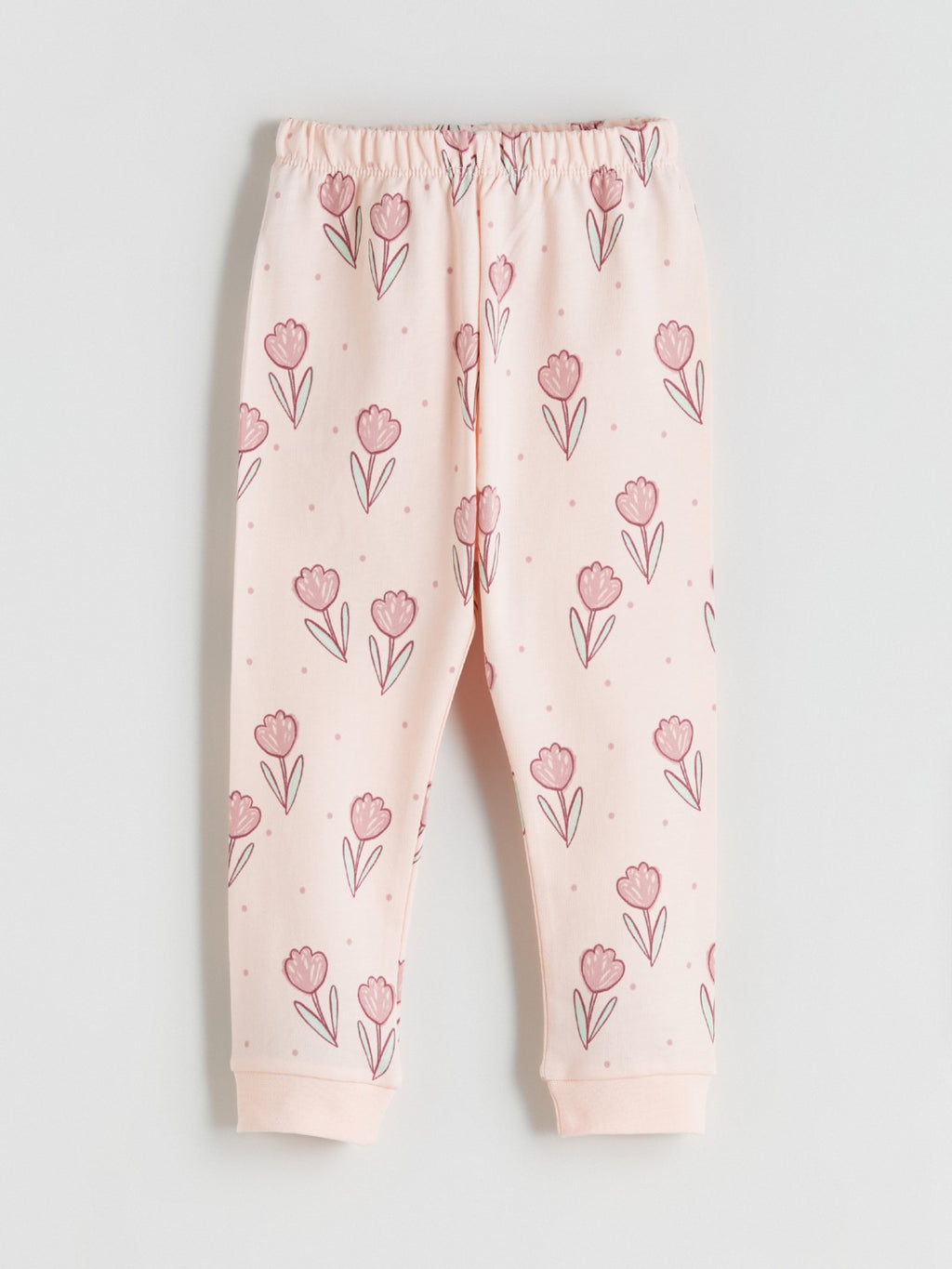 Lc Waikiki Pink Crew Neck Printed Baby Girl Pajama Set