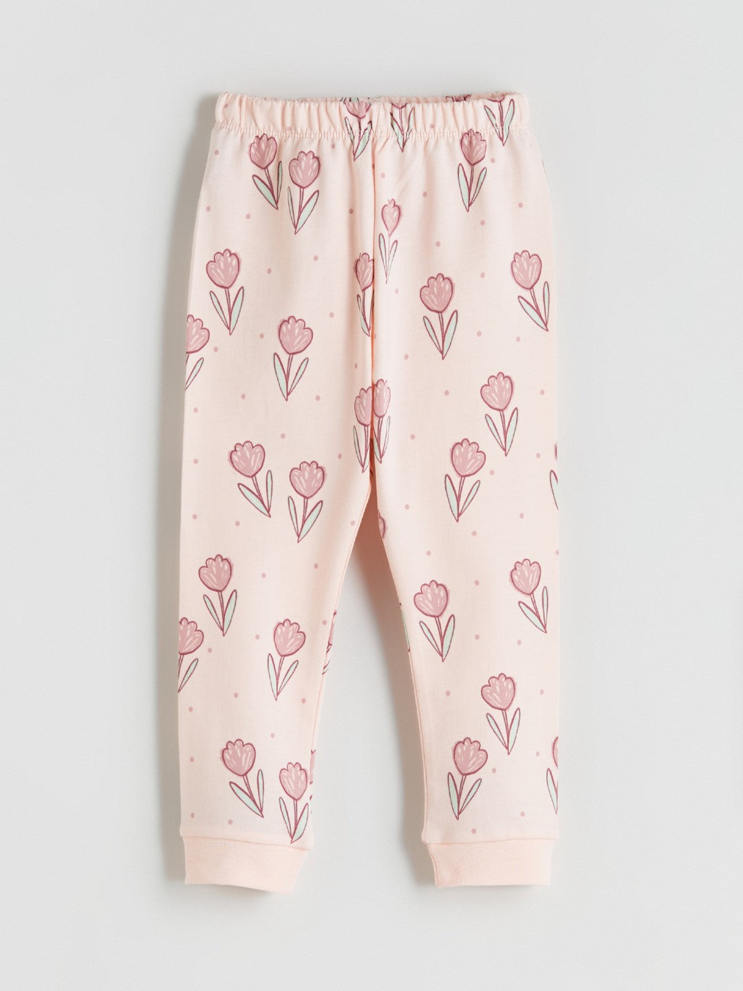 Lc Waikiki Pink Crew Neck Printed Baby Girl Pajama Set