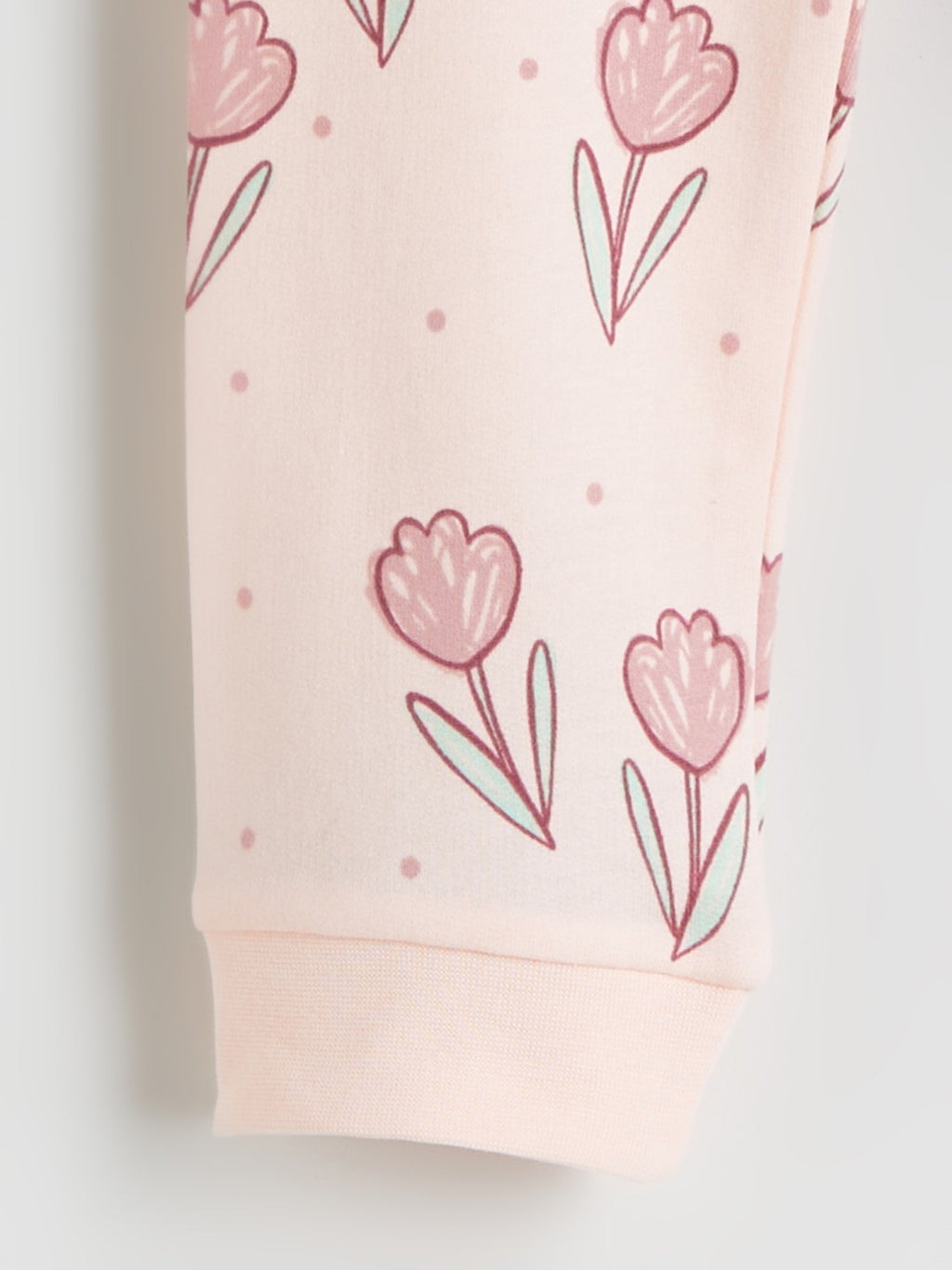 Lc Waikiki Pink Crew Neck Printed Baby Girl Pajama Set