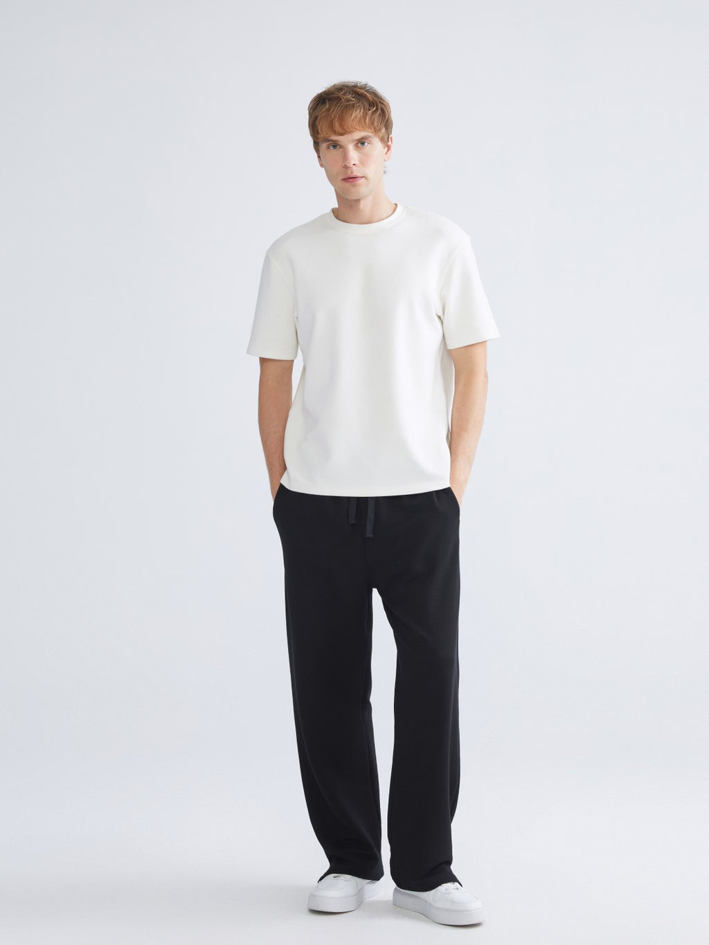 Xside Black Relaxed Fit Men Tracksuit Bottoms