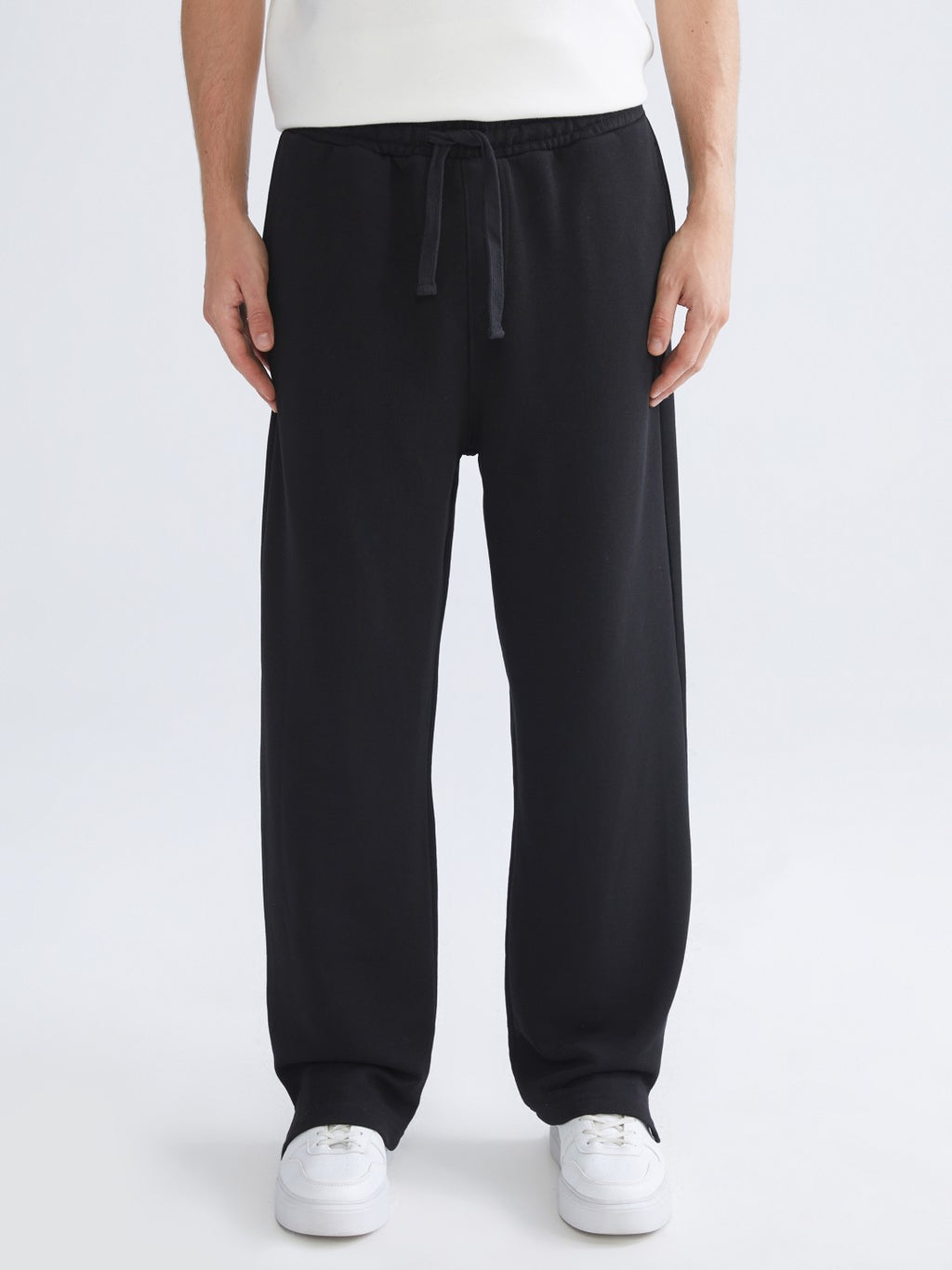 Xside Black Relaxed Fit Men Tracksuit Bottoms