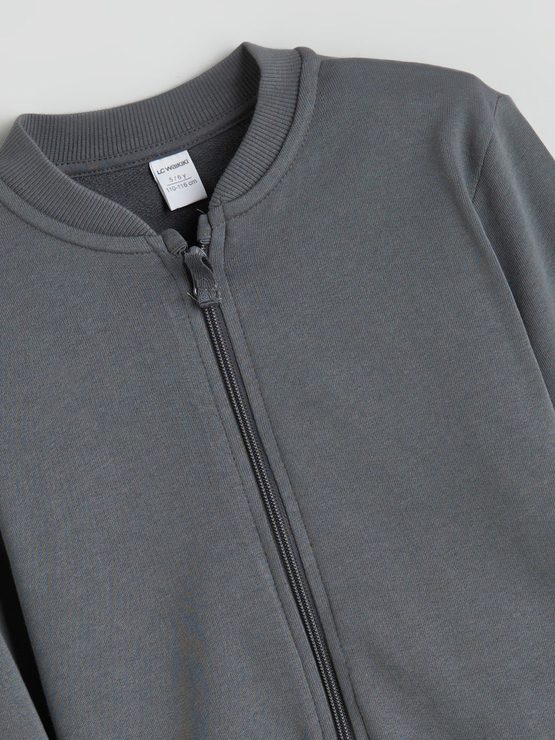 LCW Kids Gray Basic Boys Zippered Sweatshirt