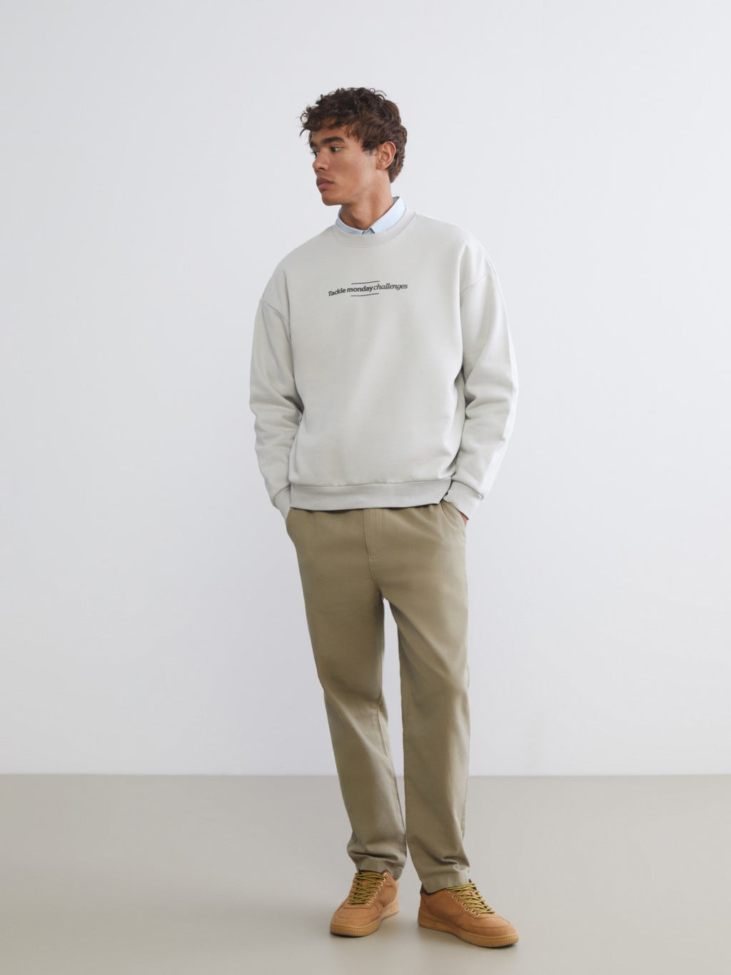 Xside Crew Neck Printed Men Thick Sweatshirt