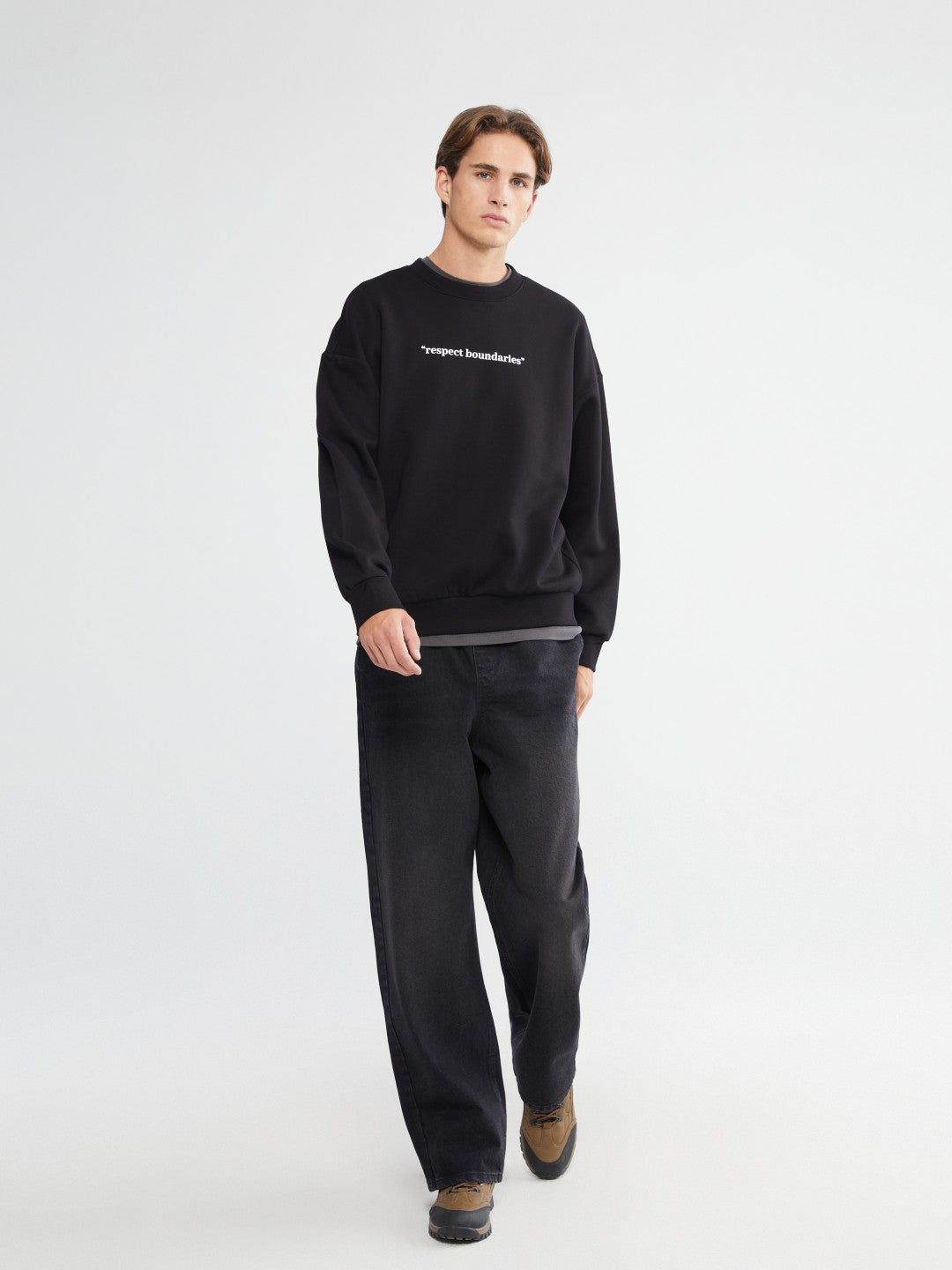 Xside Crew Neck Printed Men Thick Sweatshirt