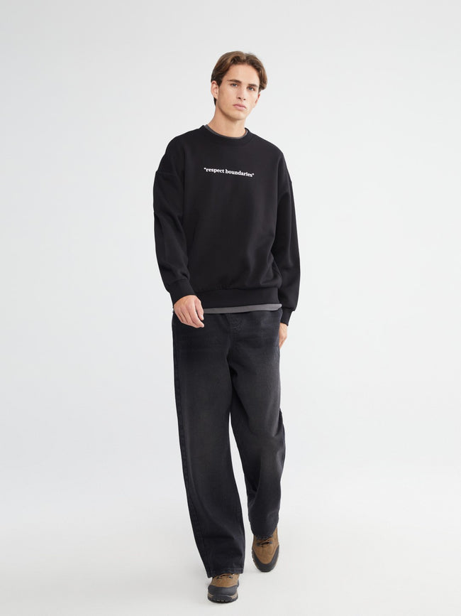 Xside Crew Neck Printed Men Thick Sweatshirt Main Image