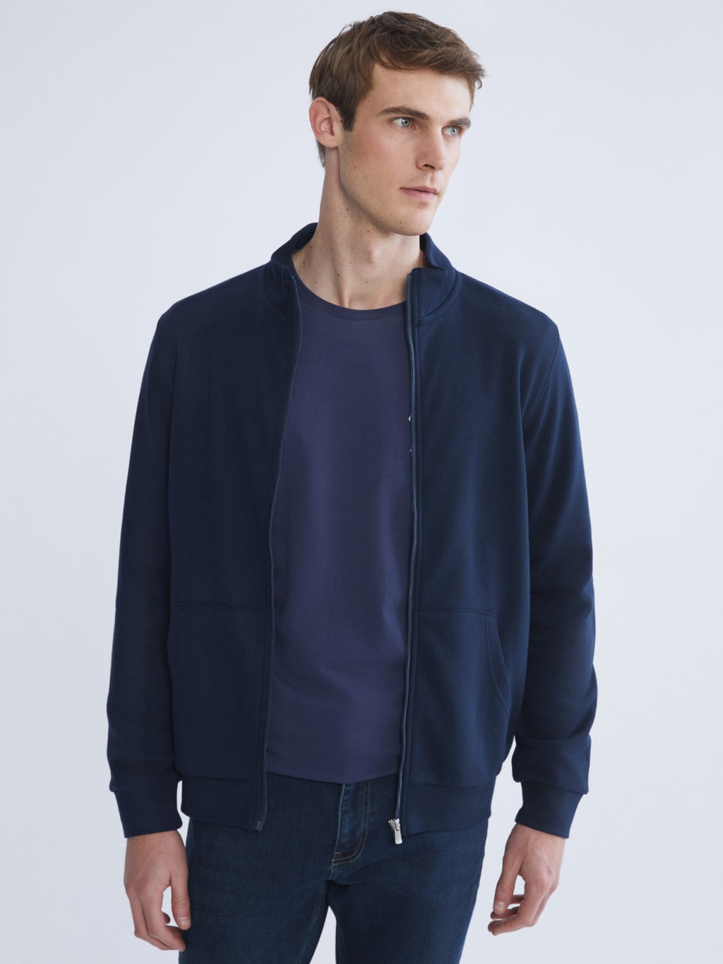 Lc Waikiki Black Standard Pattern Stand Collar Men Knitwear Cardigan