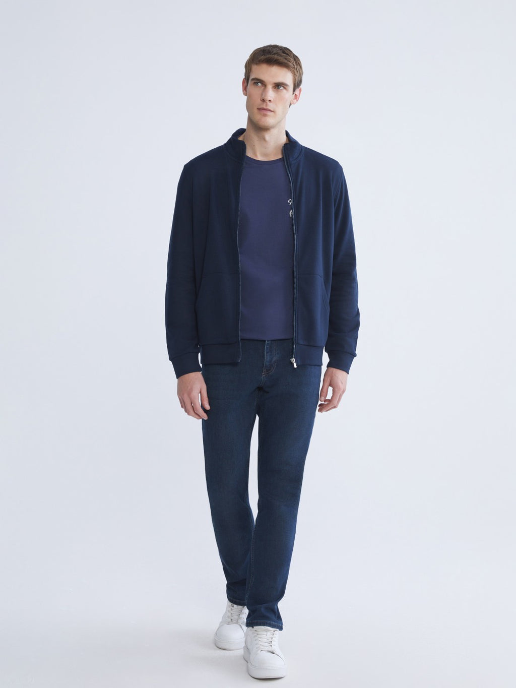 Lc Waikiki Black Standard Pattern Stand Collar Men Knitwear Cardigan