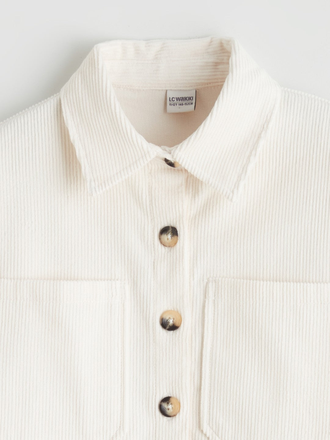 LCW Kids Basic Long Sleeve Velvet Girl Shirt