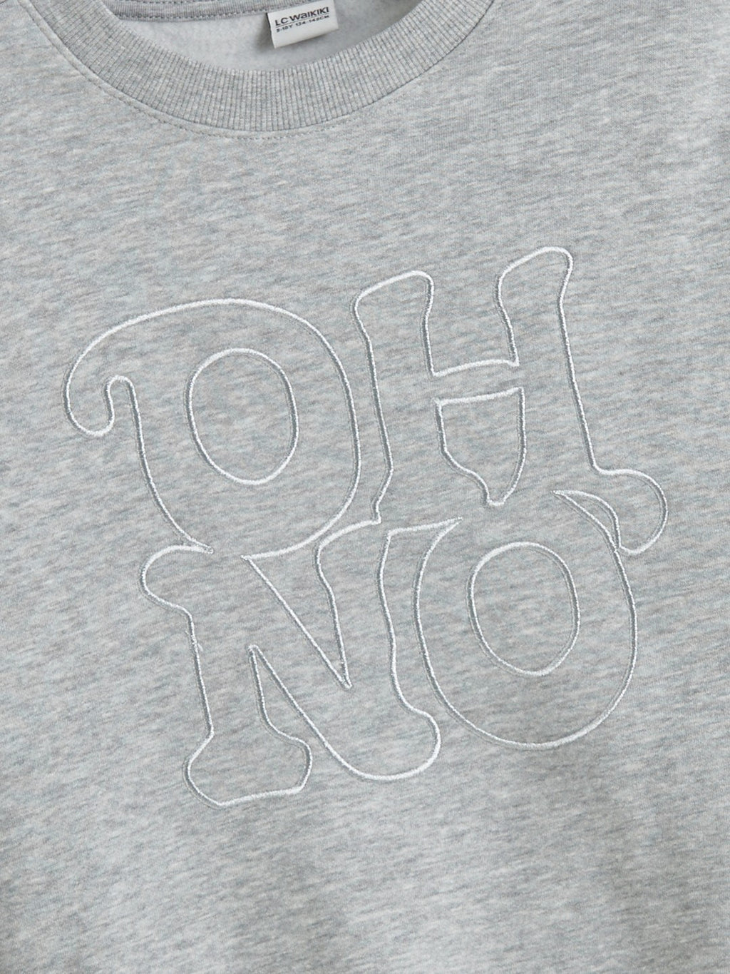 LCW Kids Gray Crew Neck Girls Sweatshirt