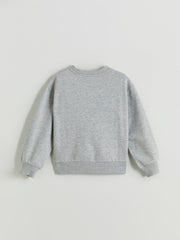 LCW Kids Gray Crew Neck Girls Sweatshirt