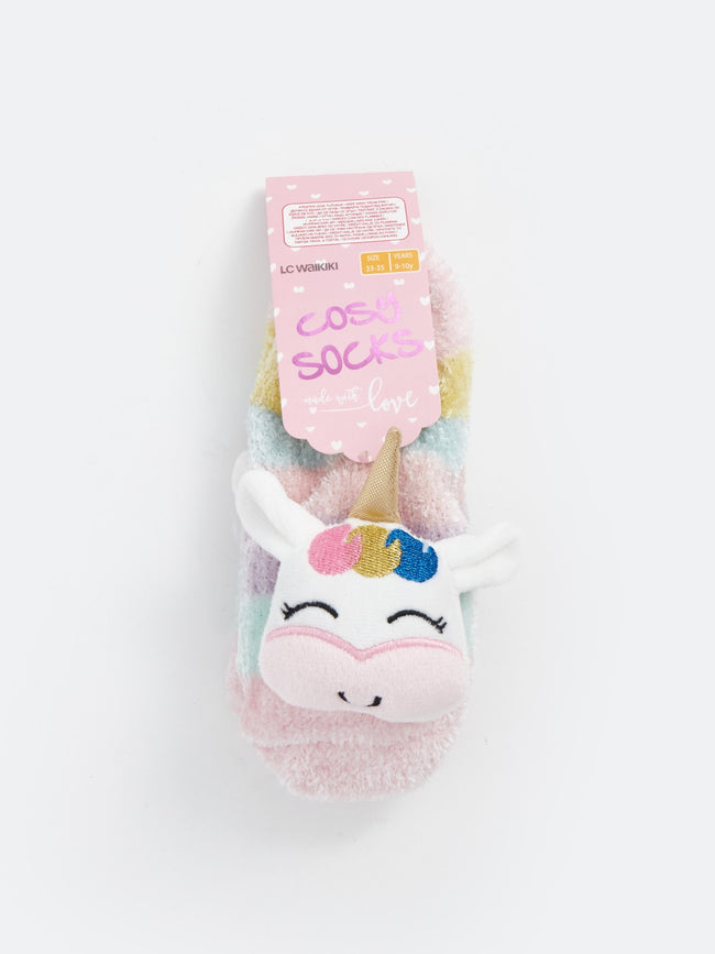LCW Kids Mixed Non-Slip Sole Girls Home Socks Hover Image