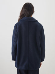 LCW Modest Ecru Double-Breasted Oversize Women Cashmere Coat