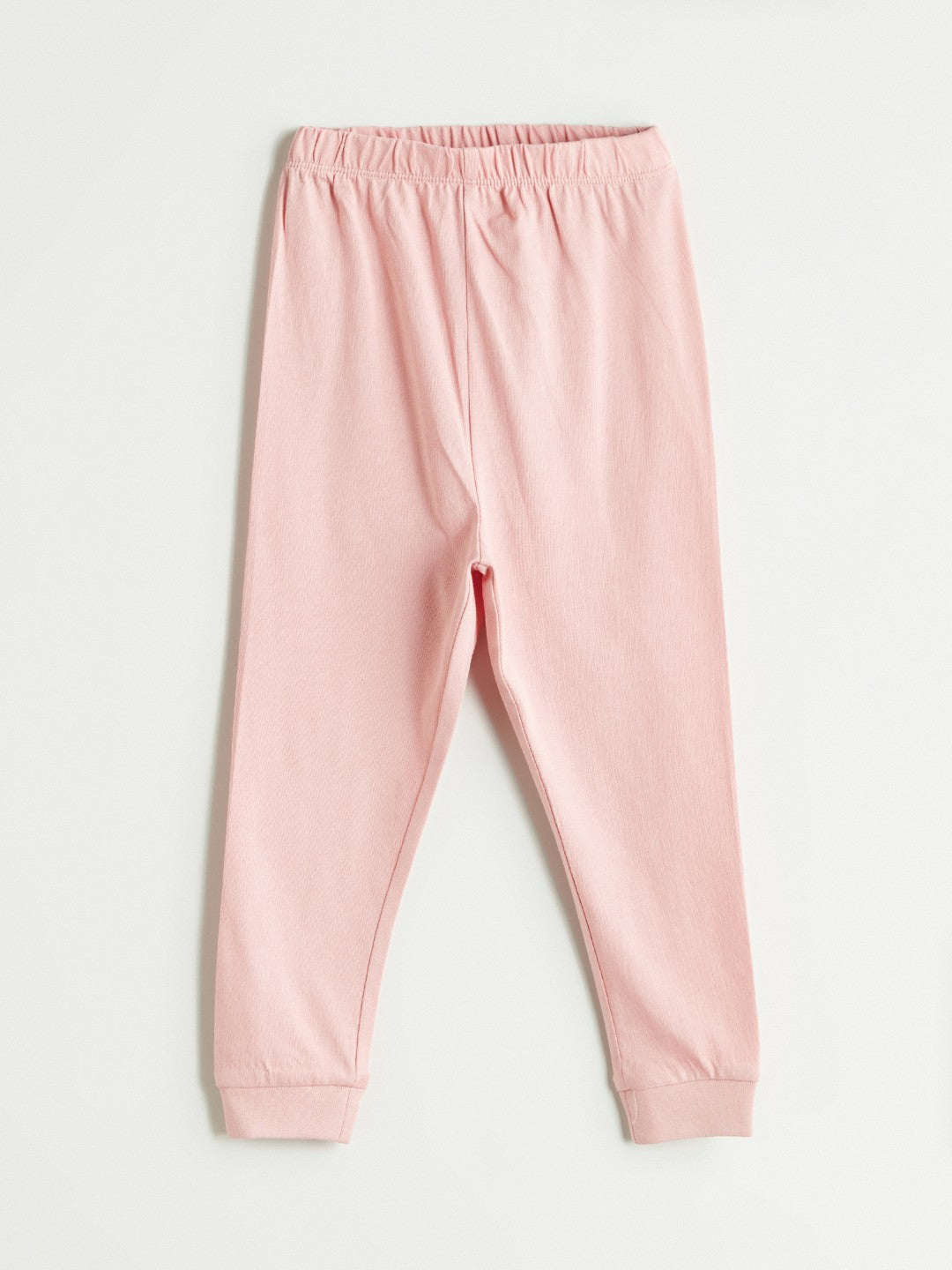 LCW Baby Pink Crew Neck Baby Girl T-Shirt And Sweatpants