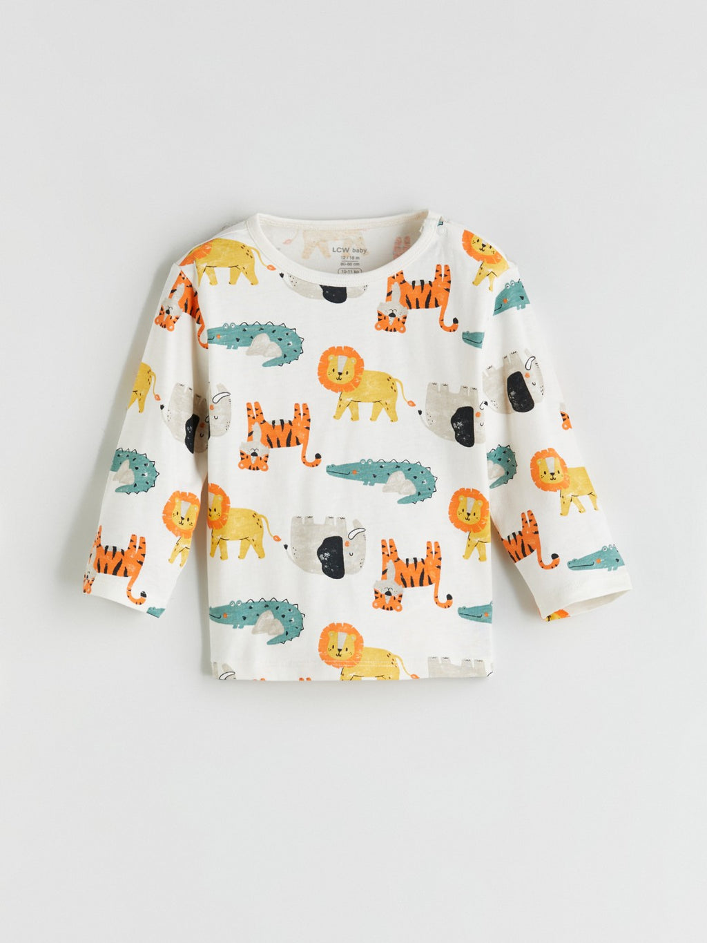 LCW Baby Beige Printed Baby Boy Pajama Set 2-Piece