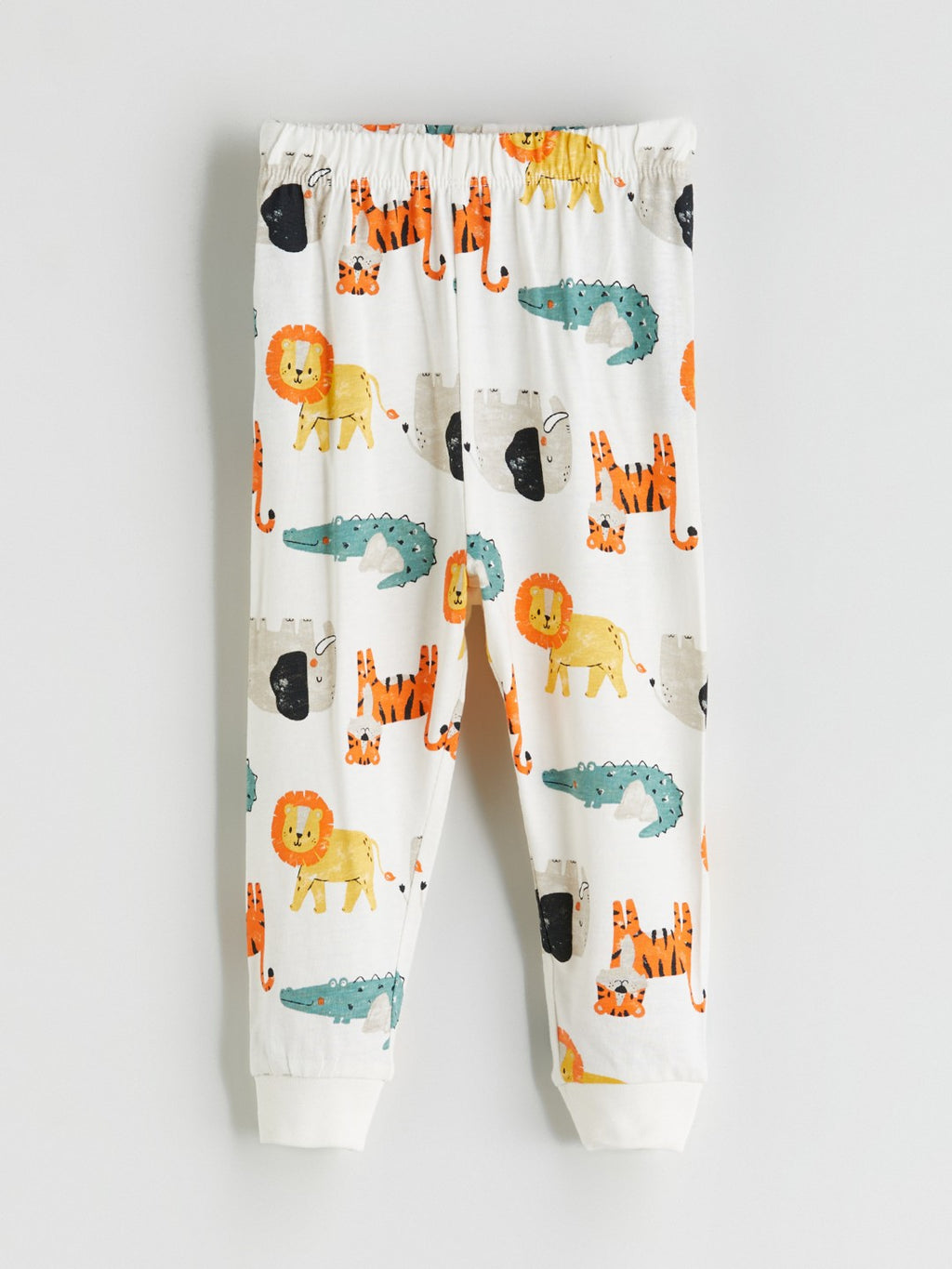 LCW Baby Beige Printed Baby Boy Pajama Set 2-Piece