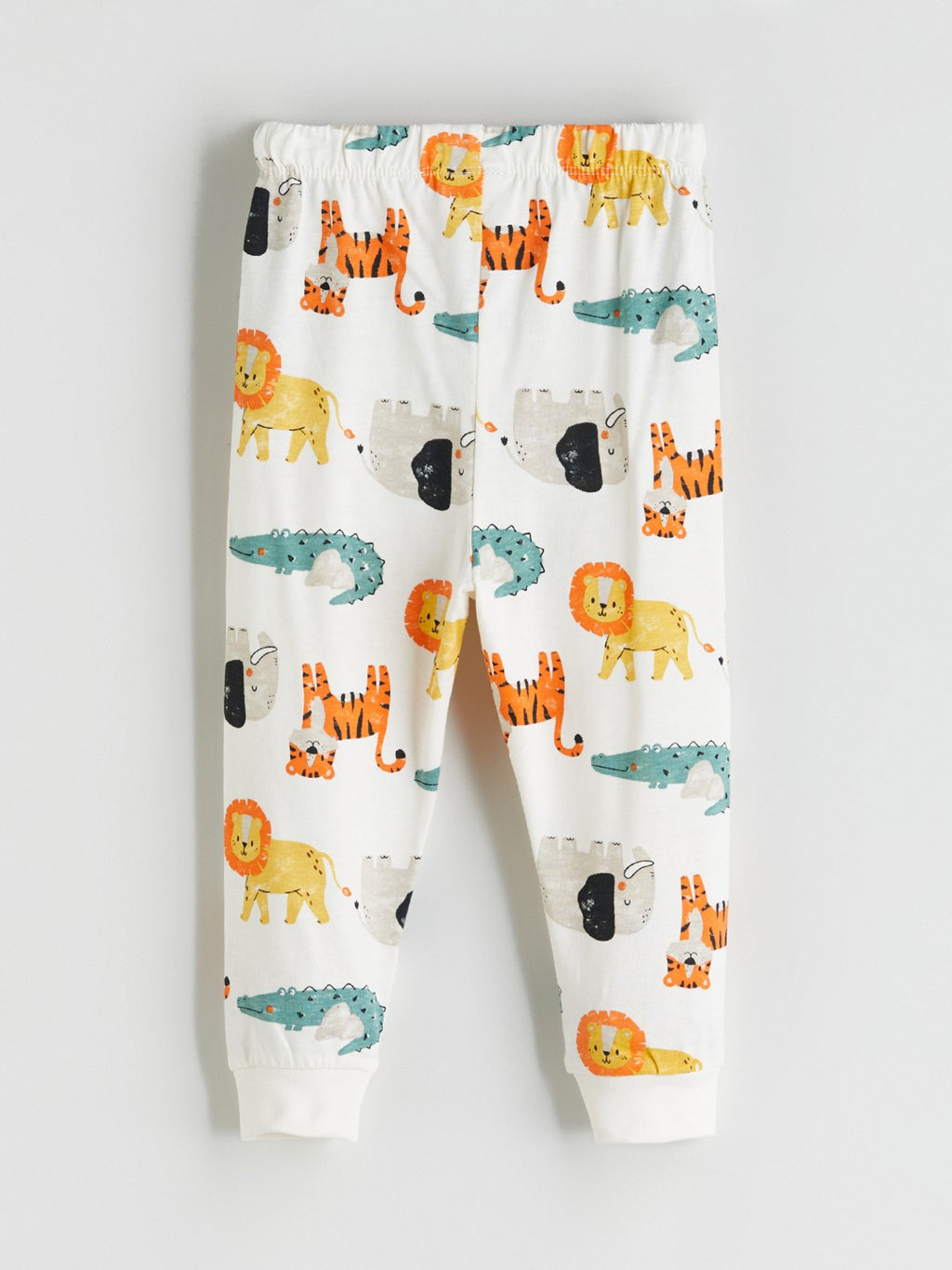 LCW Baby Beige Printed Baby Boy Pajama Set 2-Piece