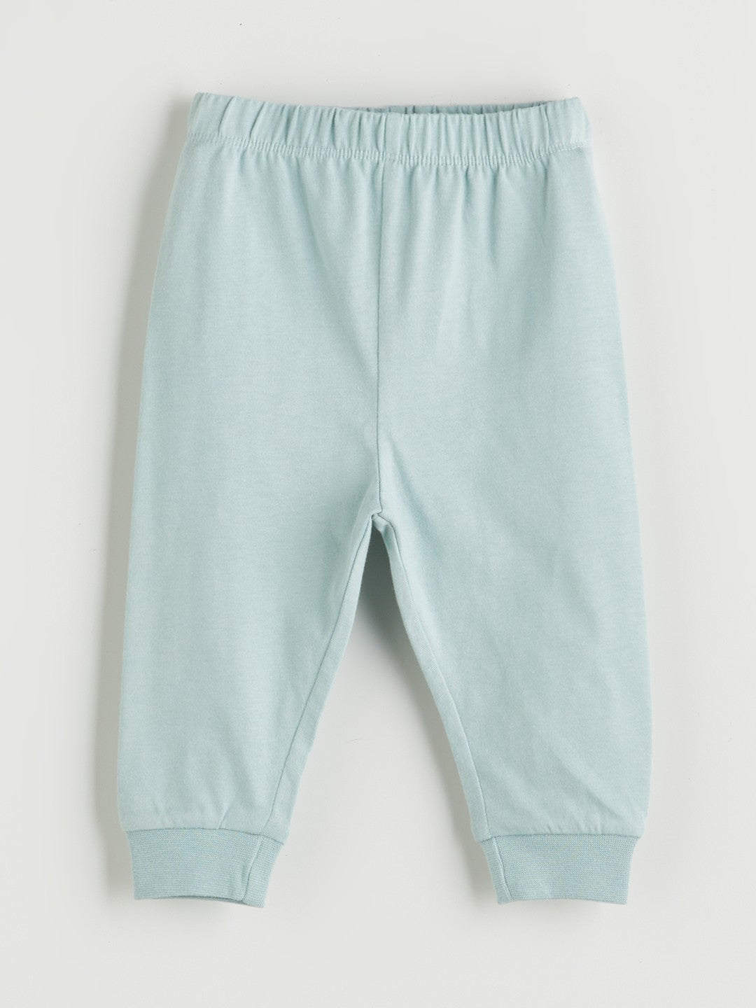 LCW Baby Blue Crew Neck Printed Baby Boy Pajama Set 2-Piece