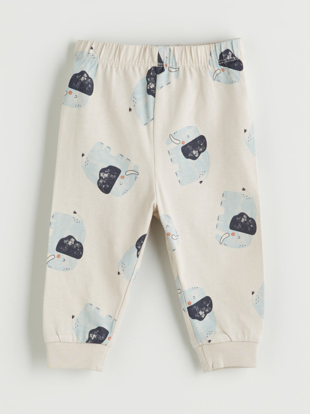 LCW Baby Blue Crew Neck Printed Baby Boy Pajama Set 2-Piece