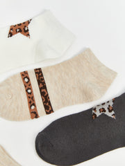 LCW Dream Ecru Patterned Women Ankle Socks 5-Pack