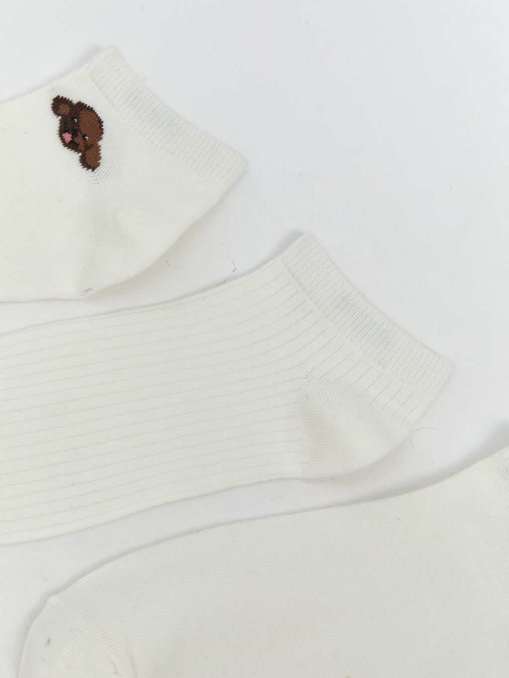 LCW Dream Ecru Printed Women Ankle Socks 3-Pack