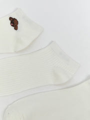 LCW Dream Ecru Printed Women Ankle Socks 3-Pack