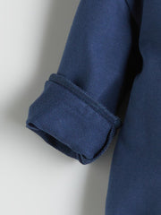 LCW Baby Indigo Crew Neck Printed Baby Boy Sweatshirt And Tracksuit Bottom 2-Pack