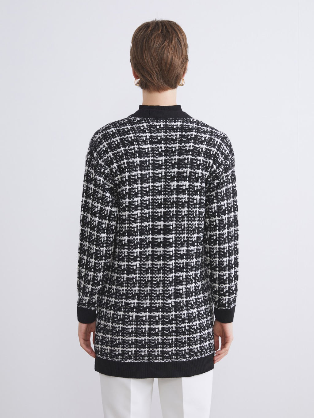 LCW Classic Brown V-Neck Patterned Women Knitwear Cardigan