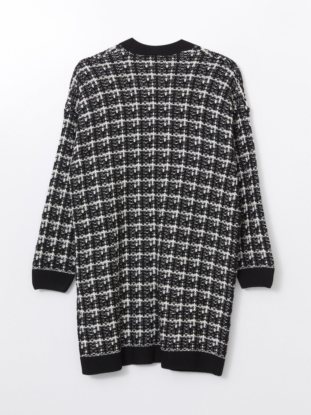 LCW Classic Brown V-Neck Patterned Women Knitwear Cardigan