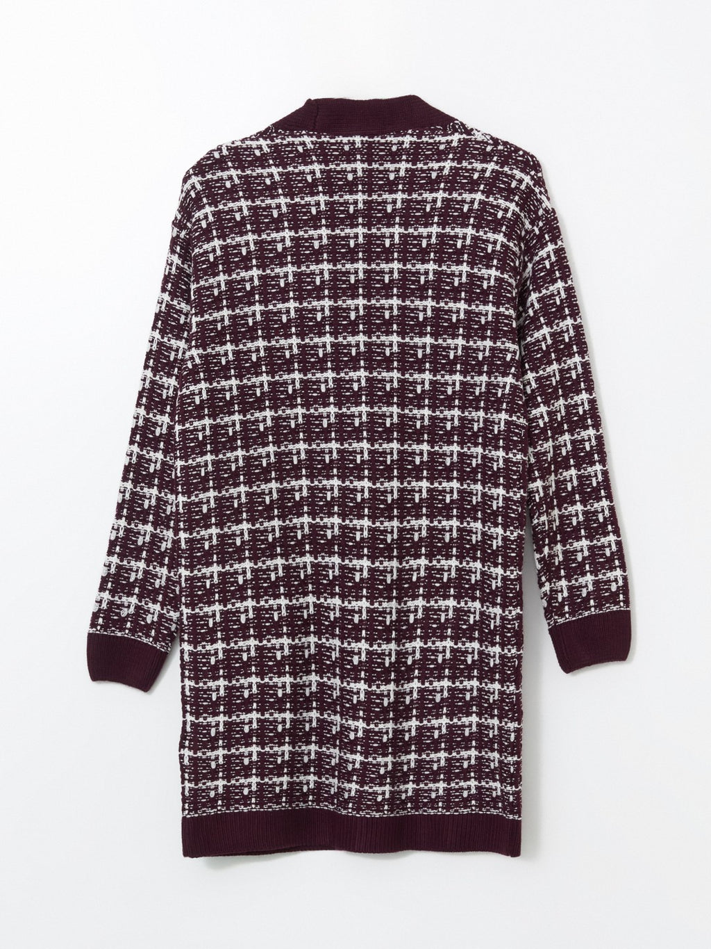 LCW Classic Brown V-Neck Patterned Women Knitwear Cardigan