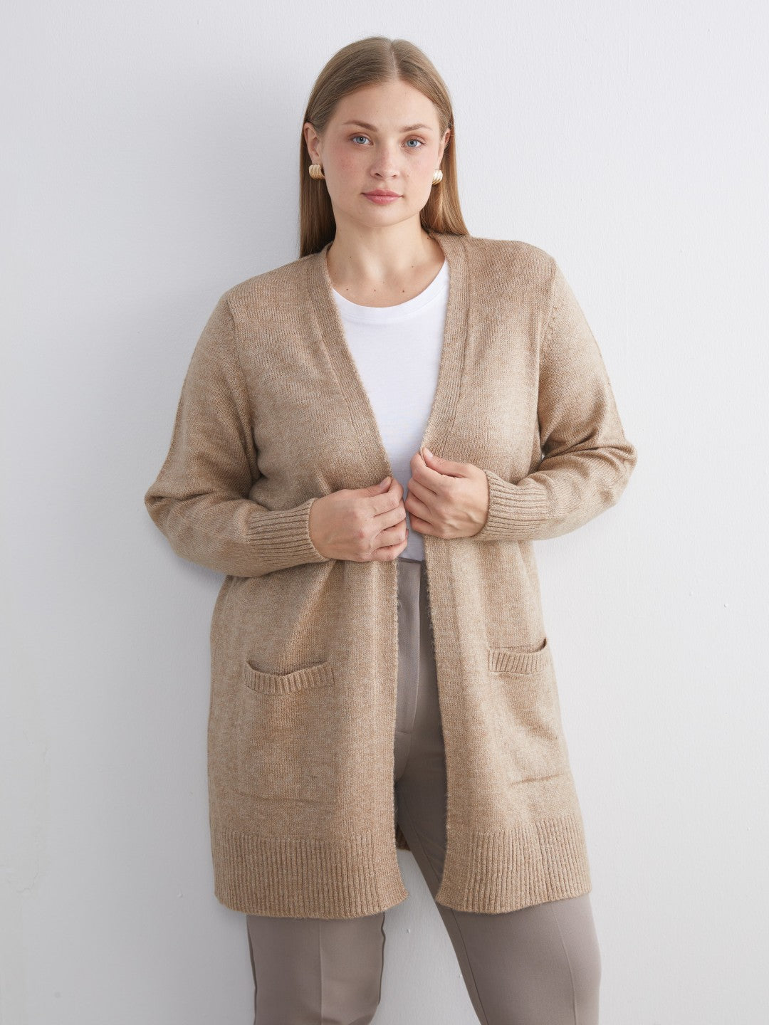 LCW Classic Brown Shawl Collar Women Knitwear Cardigan