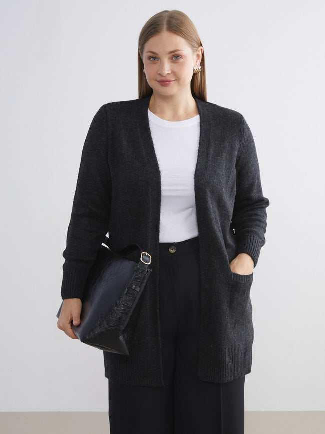 LCW Classic Brown Shawl Collar Women Knitwear Cardigan Hover Image