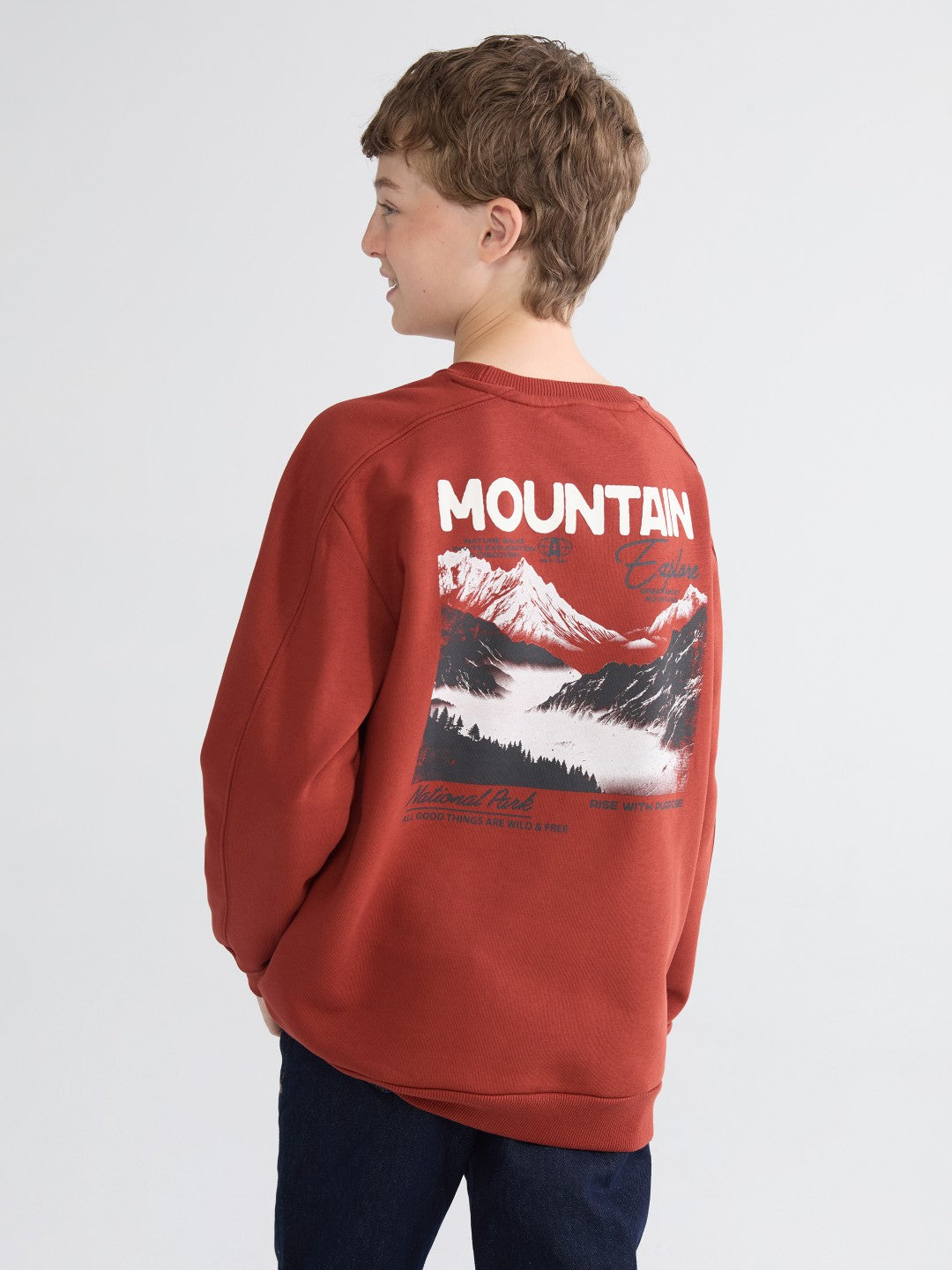 LCW Kids Crew Neck Printed Boys Thick Sweatshirt