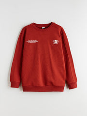 LCW Kids Crew Neck Printed Boys Thick Sweatshirt