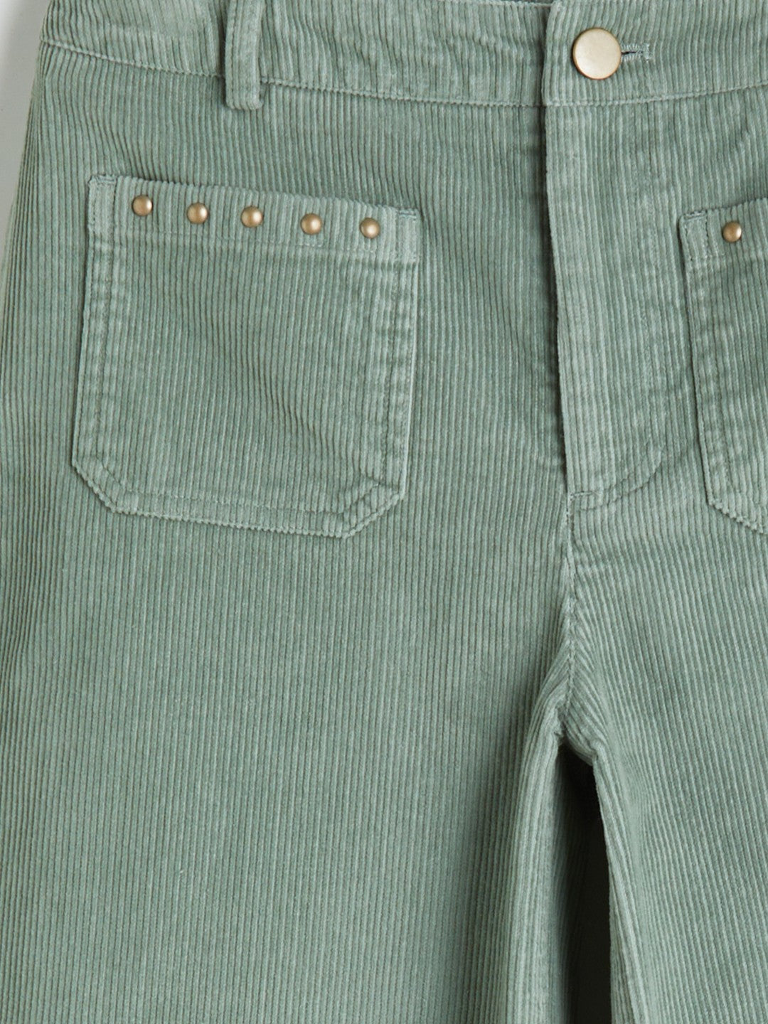 LCW Kids Green Wideleg Girls Velvet Trousers