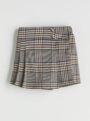 LCW Kids Green Elastic Waist Plaid Girls Shorts Skirt