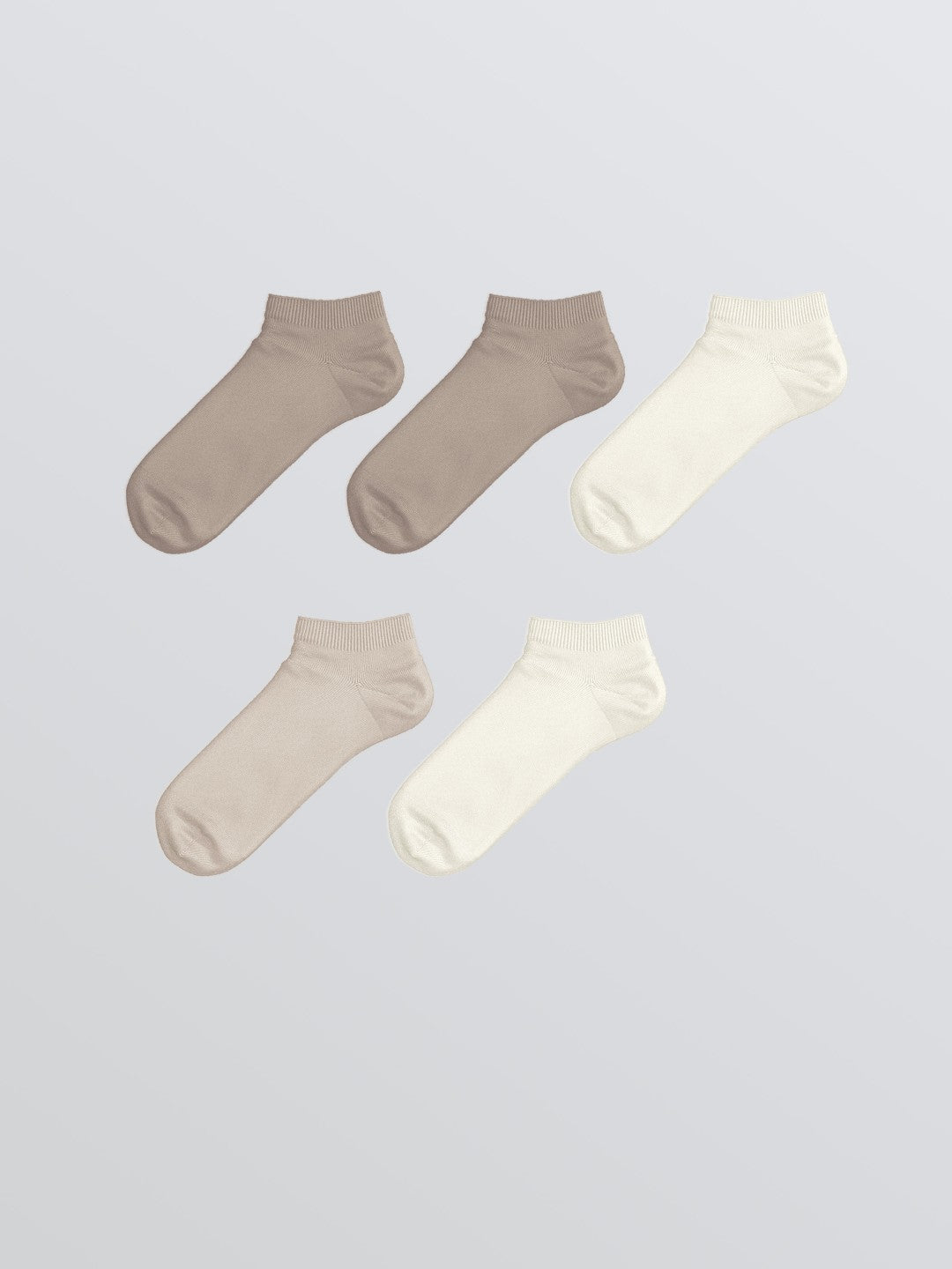 LCW Dream Ecru Women Plain Ankle Socks 5-Pack