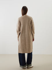 LCW Modest Navy Blue Shawl Collar Oversize Women Knitwear Cardigan