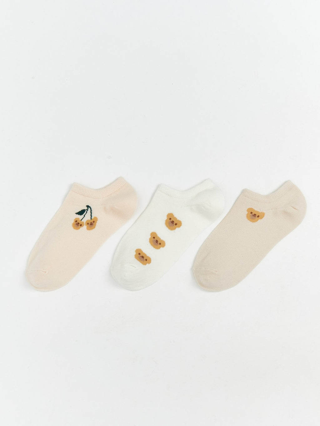 LCW Dream Pink Printed Women Sneaker Socks 3-Pack