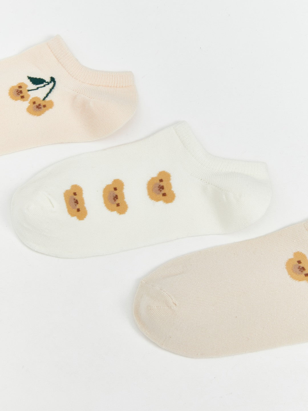 LCW Dream Pink Printed Women Sneaker Socks 3-Pack