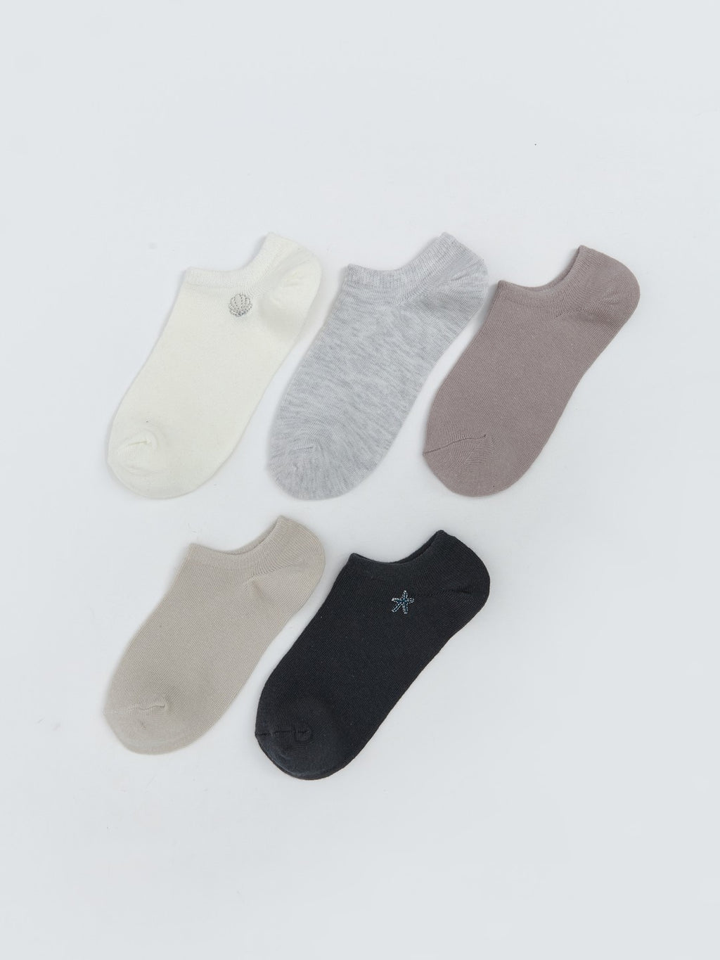 LCW Dream Women Plain Sneaker Socks 5-Pack