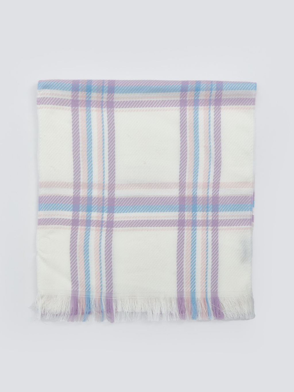 LCW Accessories Pink Plaid Patterned GirlS Scarf