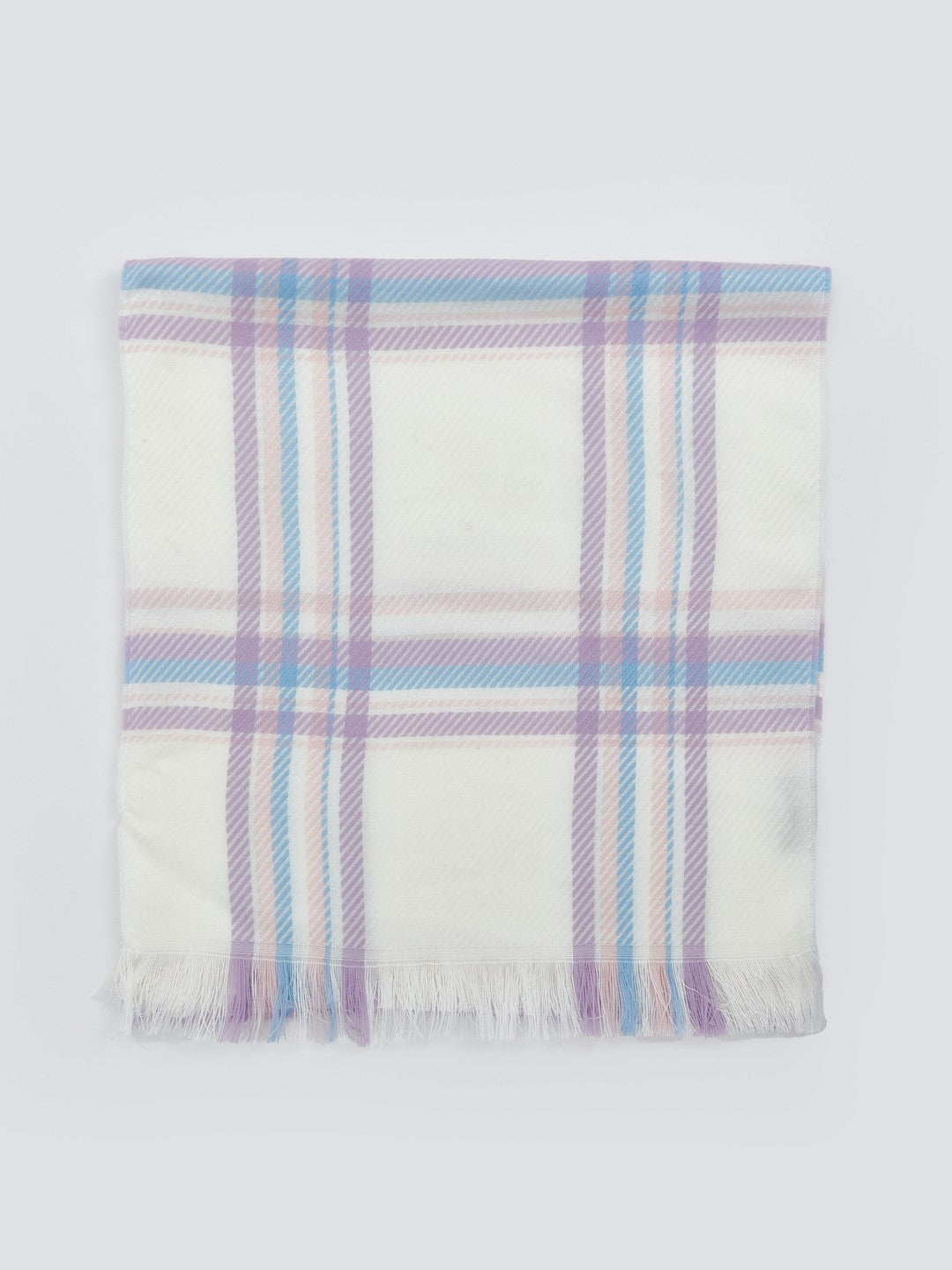LCW Accessories Pink Plaid Patterned GirlS Scarf