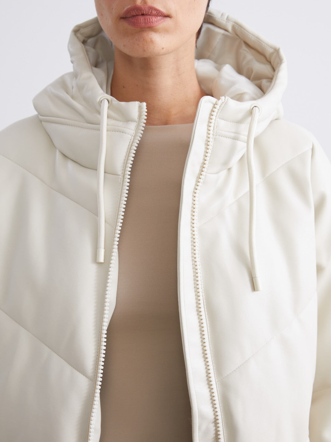 LCW Vision Hooded Women Faux Leather Coat