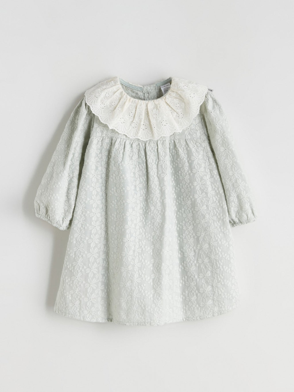 LCW Baby Gray Baby Girl Dress With Ruffled Collar