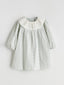 LCW Baby Gray Baby Girl Dress With Ruffled Collar