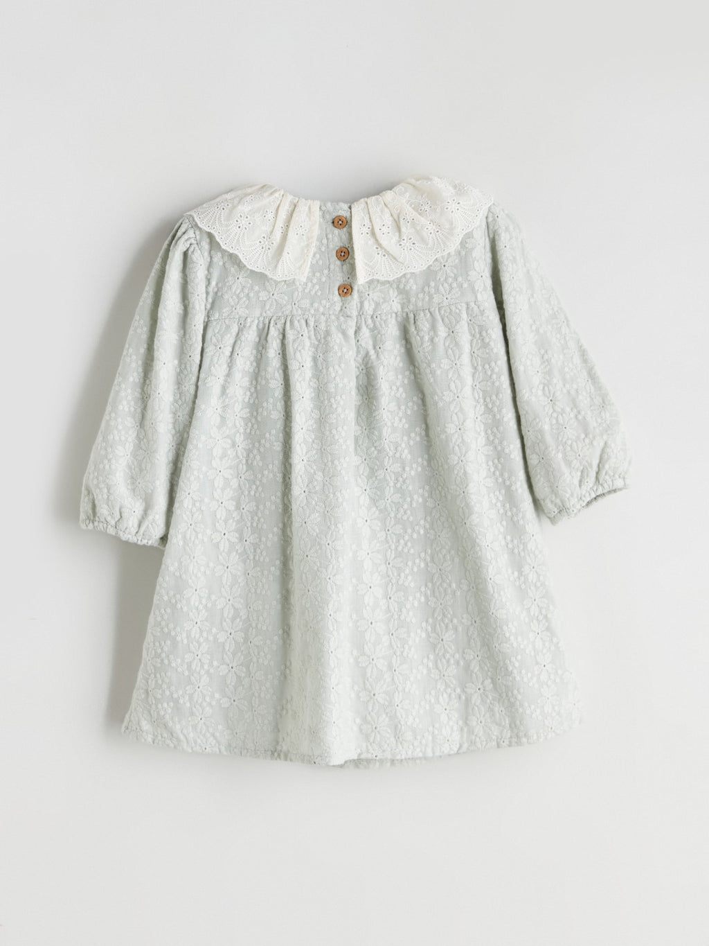 LCW Baby Gray Baby Girl Dress With Ruffled Collar